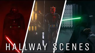 ALL Star Wars hallway scenes | Luke Skywalker, Darth Maul & Darth Vader!