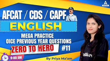 AFCAT/ CDS/ CAPF English Classes 2023 | Mega Selection #part11  ( Voice Previous Year Questions )