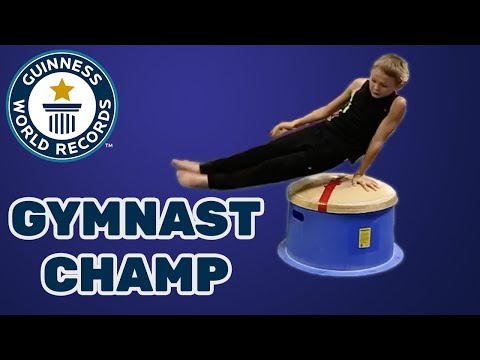 Most double leg circle rotations on a mushroom trainer in one minute – Guinness World Records