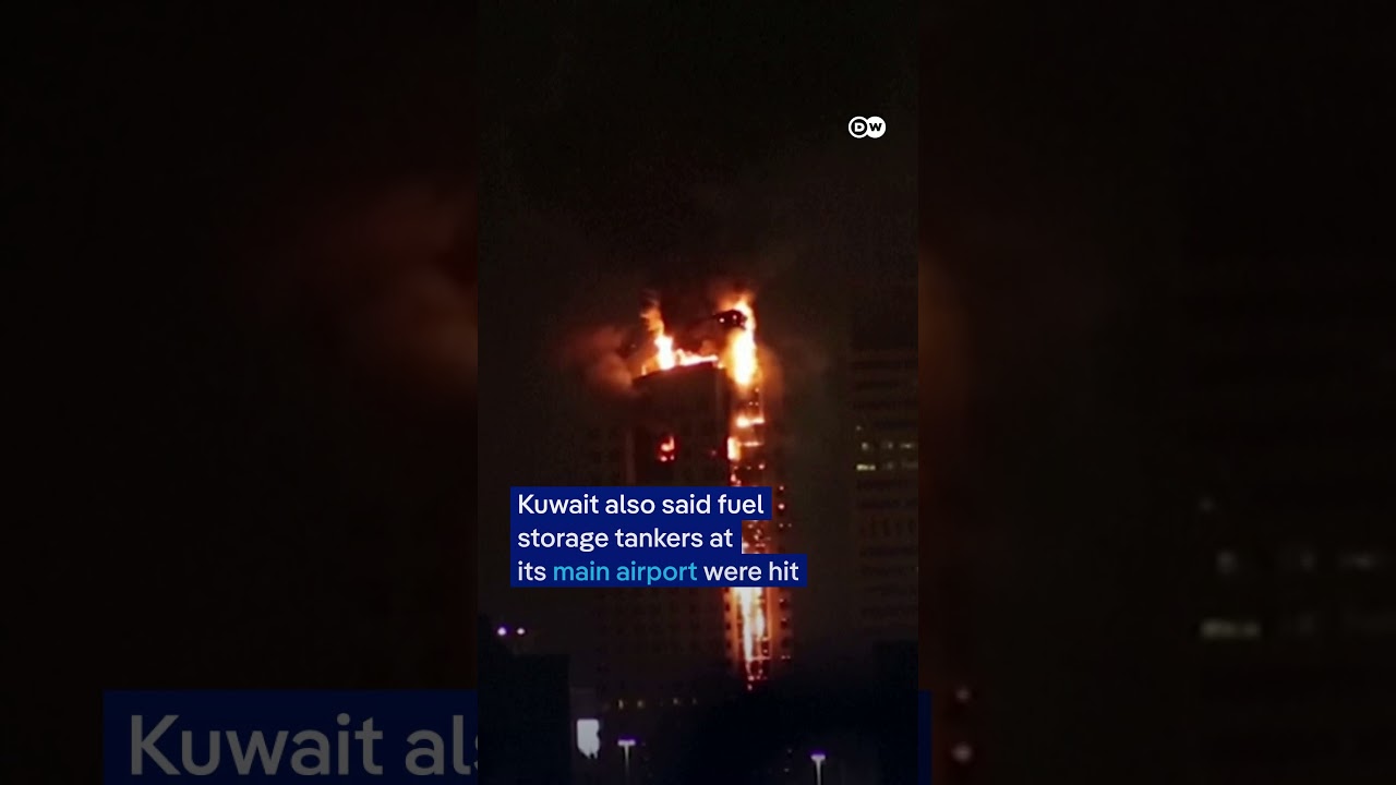 Kuwait City tower engulfed in flames after Iranian attack | DW News
