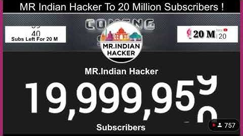 Mr Indian hacker 20M subscriber|🔴Mr Indian hacker live subscriber count 🔴