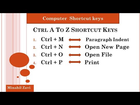 Computer Knowledge Ctrl ctrl A to Z shortcut keys | CTRL Shortcut Keys of Computer | Computer ...