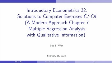 Solutions to Computer Exercises C7-C9 (A Modern Approach Chapter 7) | Introductory Econometrics 32