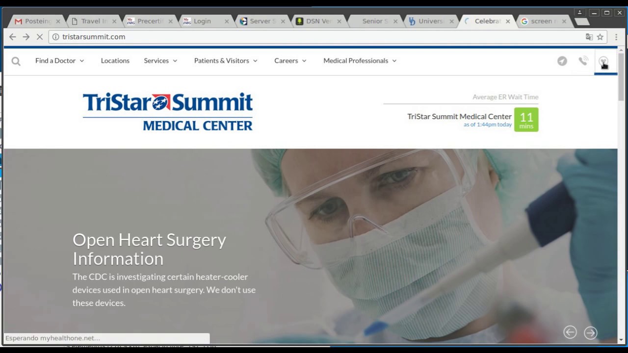 TriStar Summit Medical Center Website "error"