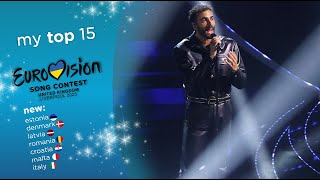 Eurovision 2023 - My Top 15 New