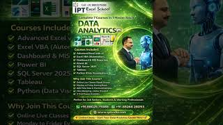 #DataAnalytics #Excel #PowerBI #SQL #Python #Tableau #DataAnalyst #DataScience #LearnDataAnalytics