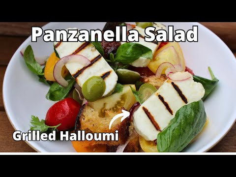 How to make Panzanella Salad with Grilled Halloumi | 31 Days of BBQ