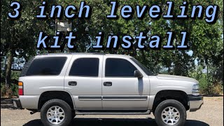 2004 chevy tahoe 3 inch leveling kit + 3 inch lift spindles install