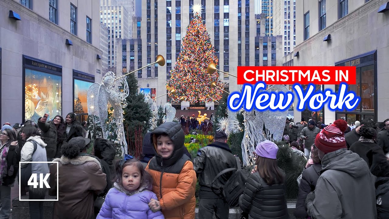 New York, Amerika Serikat | Christmas | Tur Jalan Kaki 4K