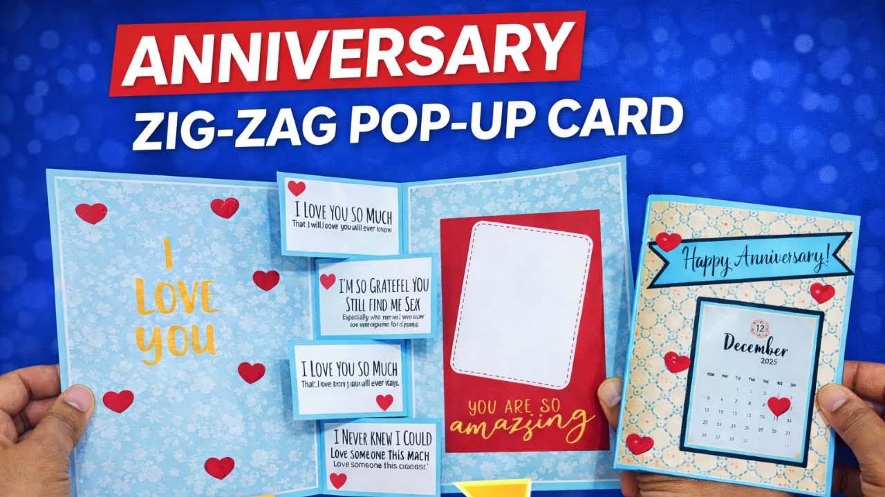 Zig Zag Love Notes Pop-Up Card | Anniversary Special - YouTube