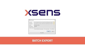 Xsens Tutorial: Batch export