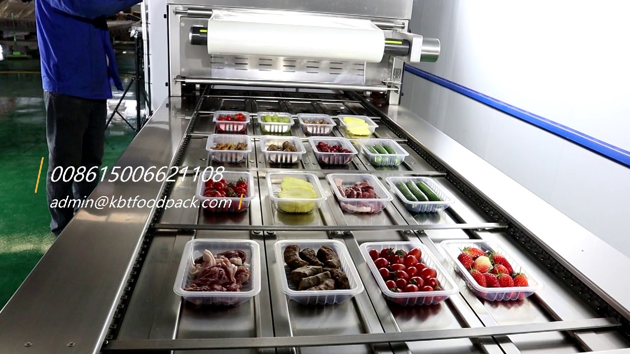 Inline tray sealer MAP packaging machine tray sealing machine KBT1000 ...