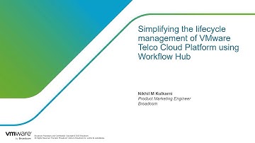Simplifying lifecycle management of VMware Telco Cloud Platform using Workflow Hub