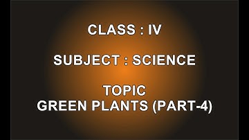 Class 4 Science Ch 1 Green Plants (Part-4)