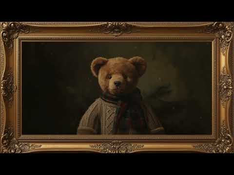 Vintage Winter Bear in Gilded Frame | Old World Holiday Ambience (2 Hours)