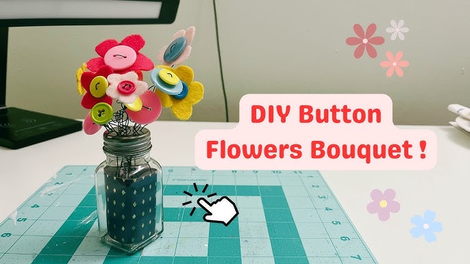 Button Flower Bouquet - Roses & Whiskers