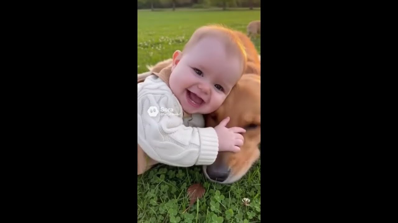 Этот малыш вырос с самой милой собачьей стаей