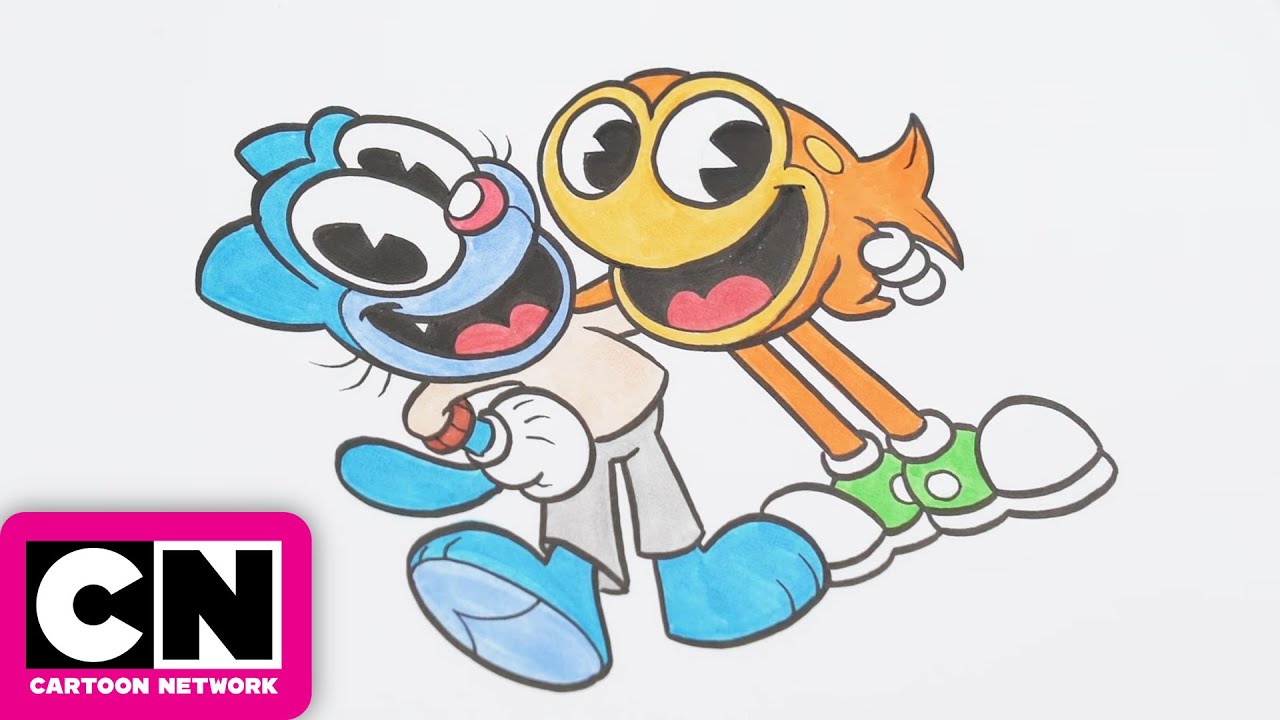 Gumball and Darwin drawing in Cuphead Style | Cartoon Network - YouTube