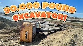 90,000 Pound Excavator On Its Side