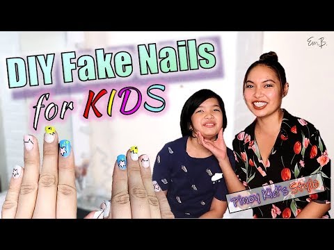 Buy MAYCREATE® 120pcs Nail Art Kit for Kids, Children Fake Nails Artificial  Nail Tips Girls Full Cover Short False Fingernails for Kids Little Girls  Nail Art Decoration, Set of 5 Online at