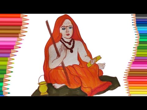 Handcrafted Charcoal Art of “Sri Shankaracharya