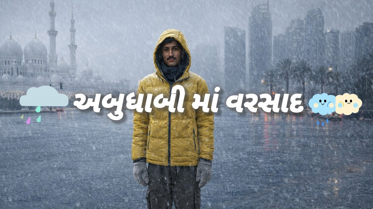 આજે તો વરસાદ આવી ગયો અબુધાબી.Today it rained in Abu Dhabi. 