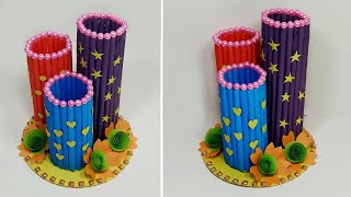 DIY Beautiful Handmade Pencil and Pen Stand | Paper Crafts|Pen & Pencil Pot|Jarine's Crafty Creation