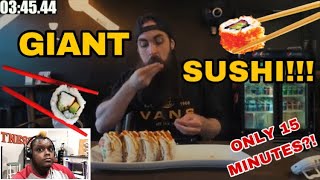 Lets React: The MONSTER Sushi Roll!!! (Vid Credit: @Beardmeatsfood)