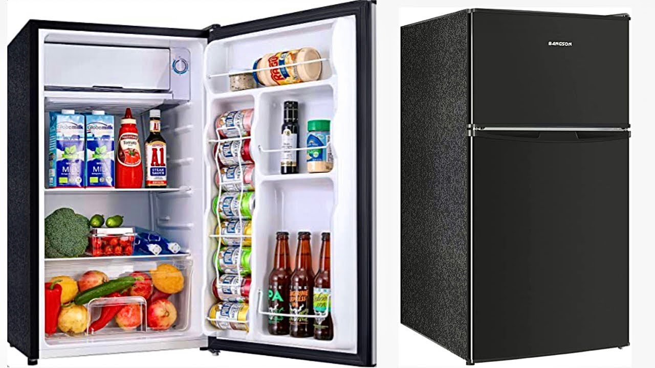 BANGSON Mini Fridge with Freezer, 2 Door Small Refrigerator with Freezer,  Mini Fridge for …