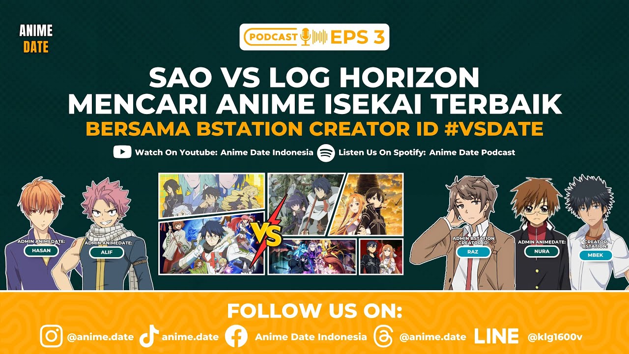 Eps. 3: SAO vs Log Horizon - Mencari Anime Isekai Terbaik Bersama BStation Creator ID 