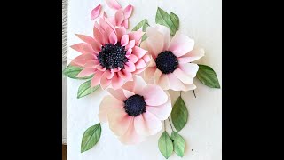 Anemone Flower &amp; Leaves For Cake Using Edible Fabric; SUPER easy!