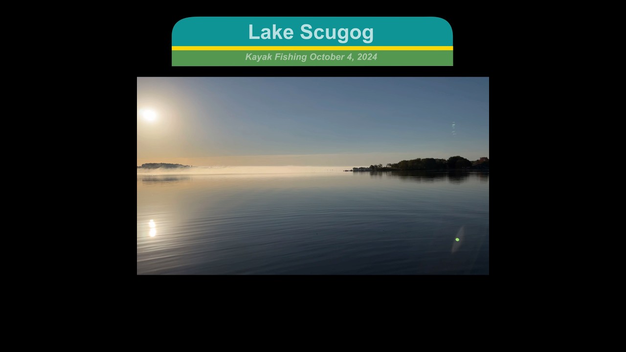 Kayak fishing for our first time on a beautiful autumn morning on Lake Scugog