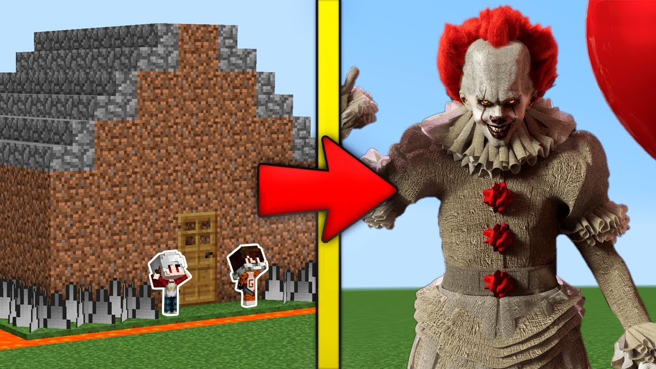 2 NOOBS PROTEGEN SU CASA DE EL PAYASO IT .EXE | LA CASA MAS SEGURA DE TIERRA EN MINECRAFT - YouTube