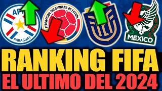 ULTIMO RANKING FIFA del 2024: Ecuador ASCIENDE y HUNDE a Colombia, Paraguay la REVELACIÓN ¿Y México?
