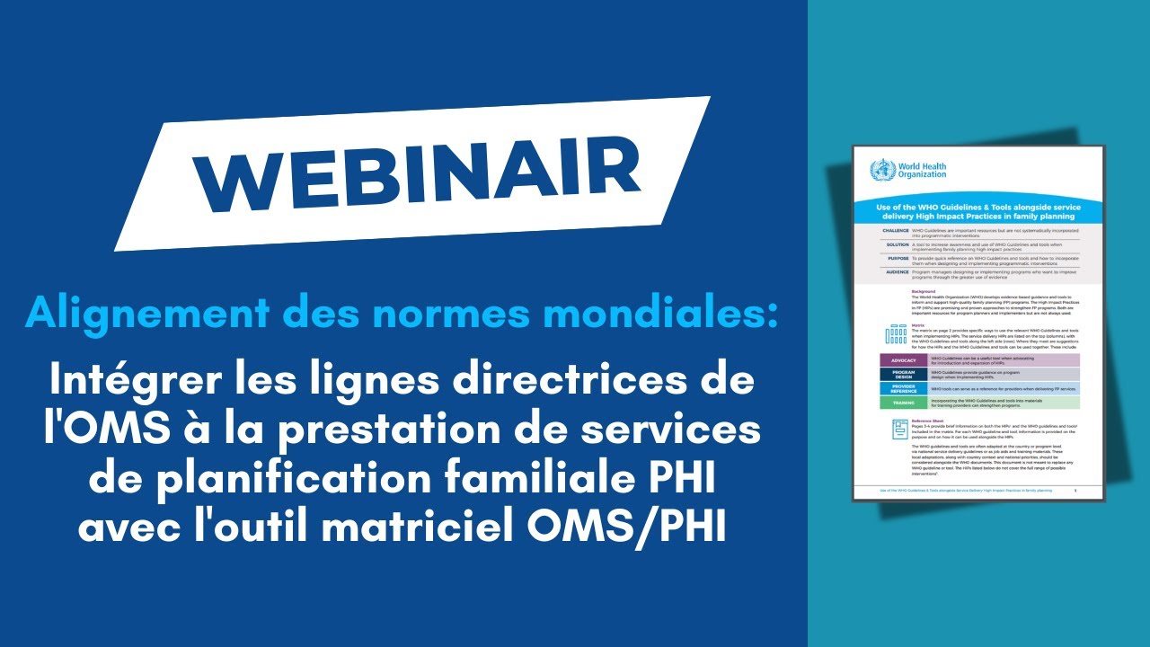 Webinaire : Introduction à l'outil matriciel OMS/PHI