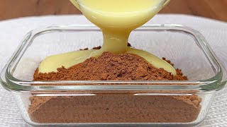 Mix condensed milk and cocoa! Surprise everyone! No-bake homemade dessert!
