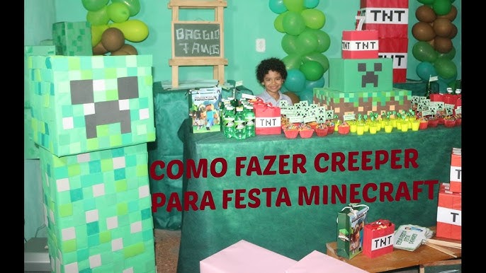 Bolo do Minecraft: + 40 fotos e dicas para festa infantil  Festa de  aniversário minecraft, Dicas para festa infantil, Aniversário minecraft