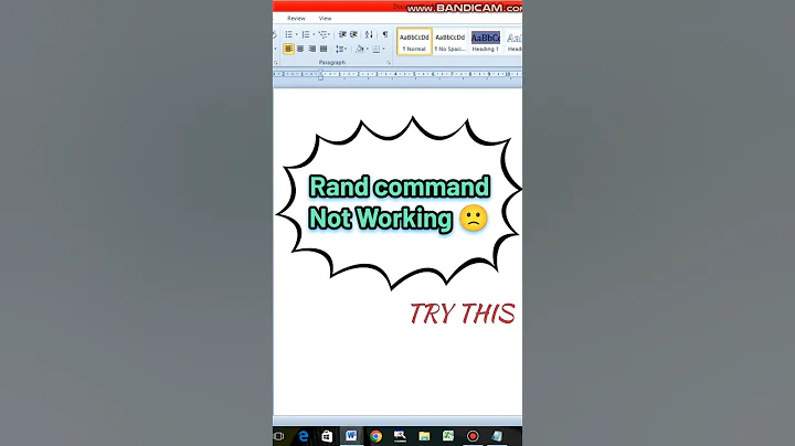 Rand command not Working | Rand command not working in msword #shorts  #youtubeshorts #viral  #short