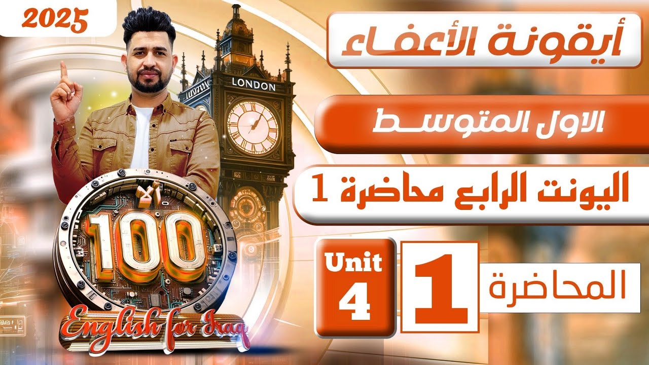 انكليزي اول متوسط المنهج الجديد 2025  /  اليونت الرابع / المحاضرة 1
