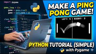 Tutorial To Make A Simple Ping Pong Game Using Python Programming Language.