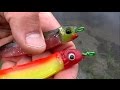 Pike attack & chew Black Minnow fishing lure. Рыбалка: Щука атакует и жуёт резиновую приманку