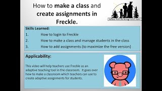 How to create a classroom in Freckle, add students, and create assignments.