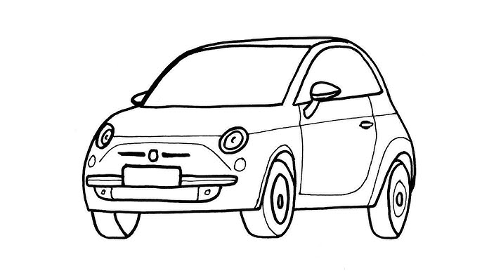 How to draw a Fiat 500 logo - Fiat logo drawing - Come disegnare il logo di Fiat  500 