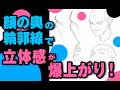 顔の奥の輪郭線で立体感が爆上がり!!