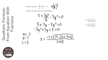Quadratic Formula: From Equation With Fractions (Grade 8) - OnMaths GCSE Maths Revision