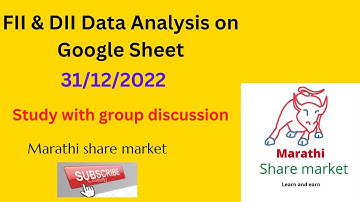 FII,DII,pro,retail traders data analysis on google sheet.31/12/2022