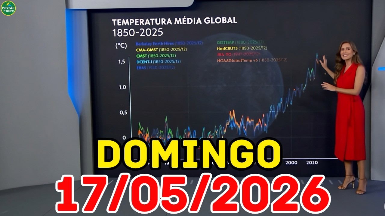 URGENTE NESTE DOMINGO: Fortes Temporais e Vento de 70 km/h | Previsão do Tempo Jornal Nacional 17/05