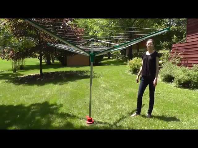 Leifheit Linomatic 500 Deluxe Rotary Clothesline - YouTube