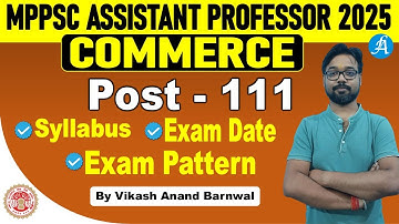 MPPSC Assistant Professor Commerce Syllabus | MP Assistant Professor Commerce Classes by Vikash Sir