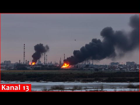 Video Oil refinery, industrial facility come under drone attack in Russias Krasnodar region